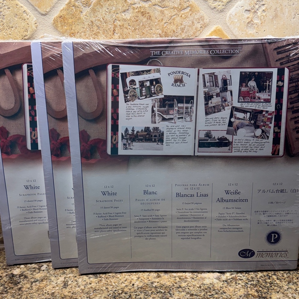 NEW - Set of 3 - Creative Memories White 12x12 Scrapbook Pages